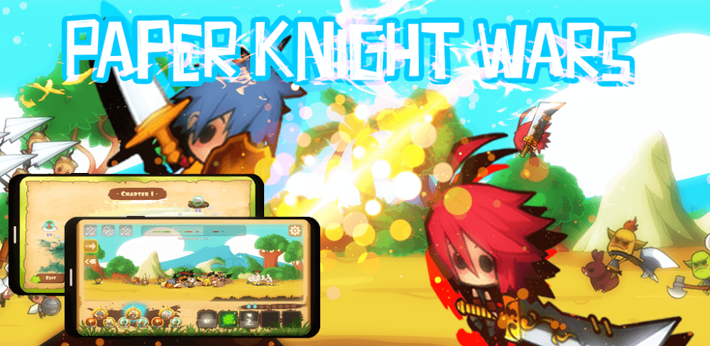 Cover Image of Paper Knight Wars v24.07.14 MOD APK (Damage/Defense Multiplier, No CD)